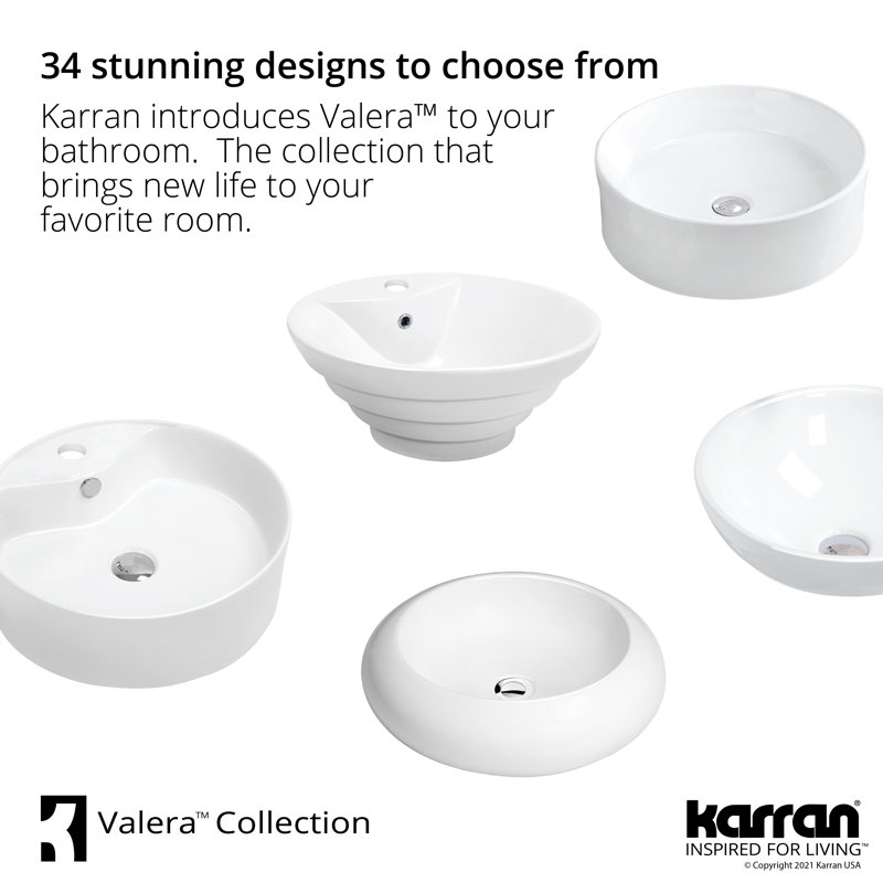 White Ceramic Square Above-Counter Vessel Bathroom Sink