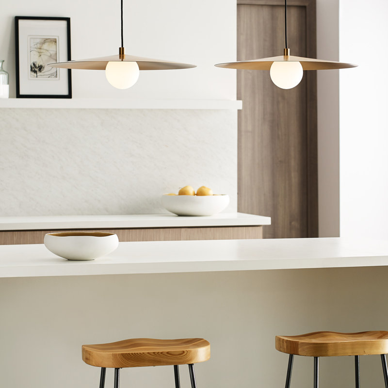 Aged Brass LED Pendant with Glass Globe Shade