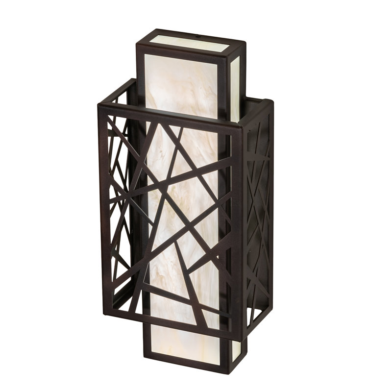 Bronze Geometric LED Wall Sconce with Acrylic Shade