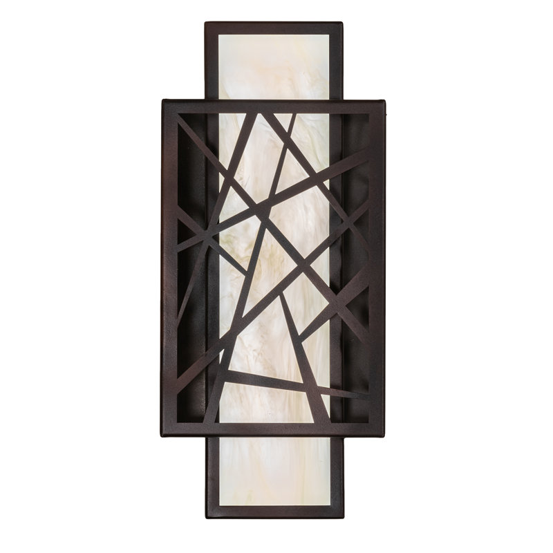 Bronze Geometric LED Wall Sconce with Acrylic Shade