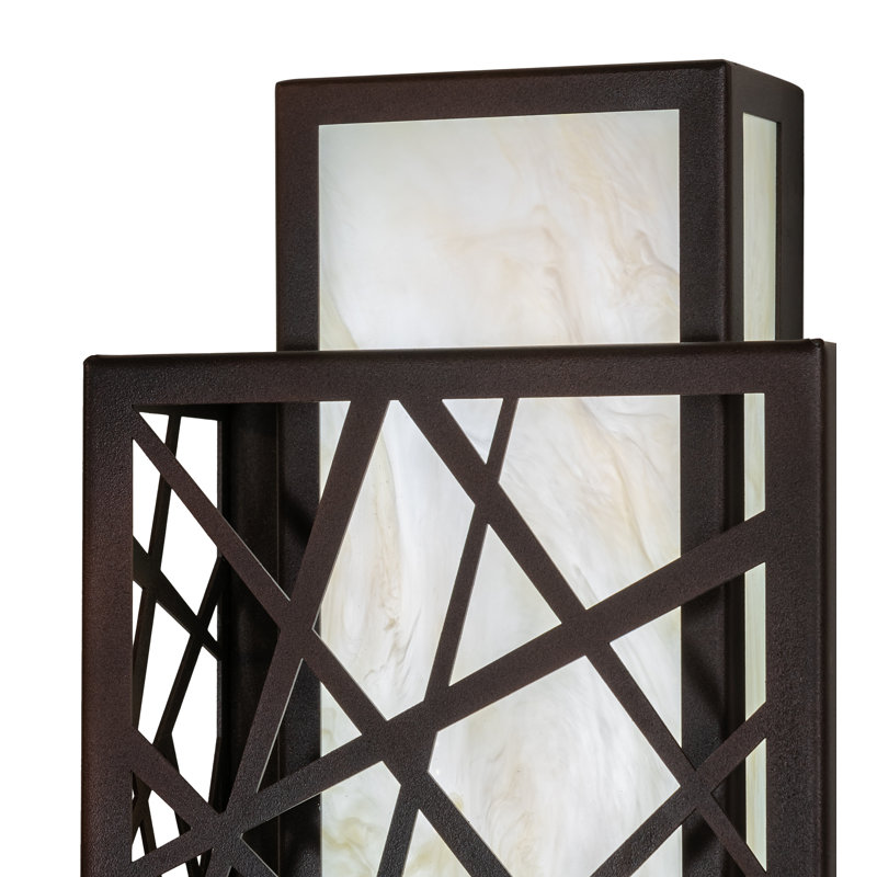 Bronze Geometric LED Wall Sconce with Acrylic Shade