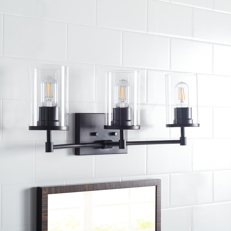 Black and Bronze 3-Light Dimmable Wall Sconce