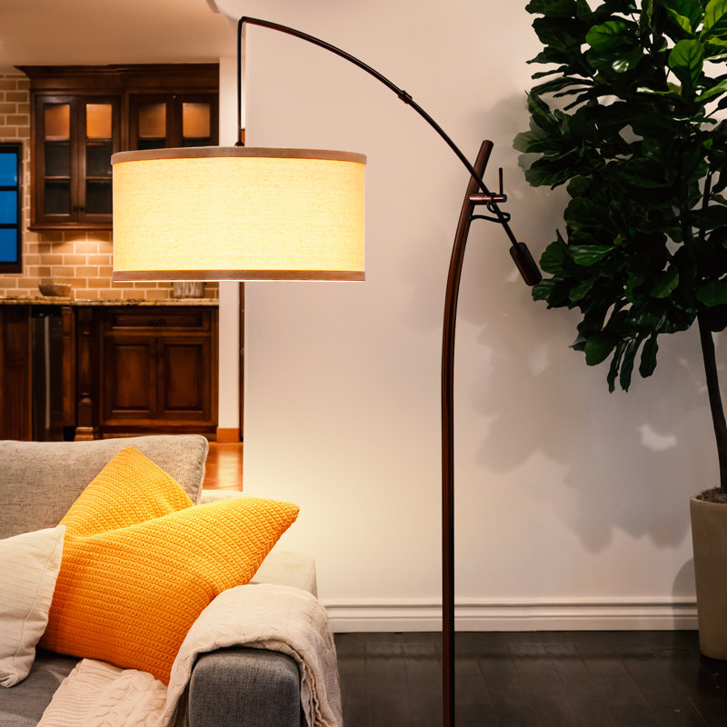 Grayson Bronze Adjustable Arc LED Floor Lamp
