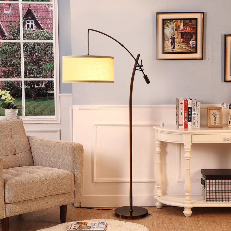 Grayson Bronze Adjustable Arc LED Floor Lamp