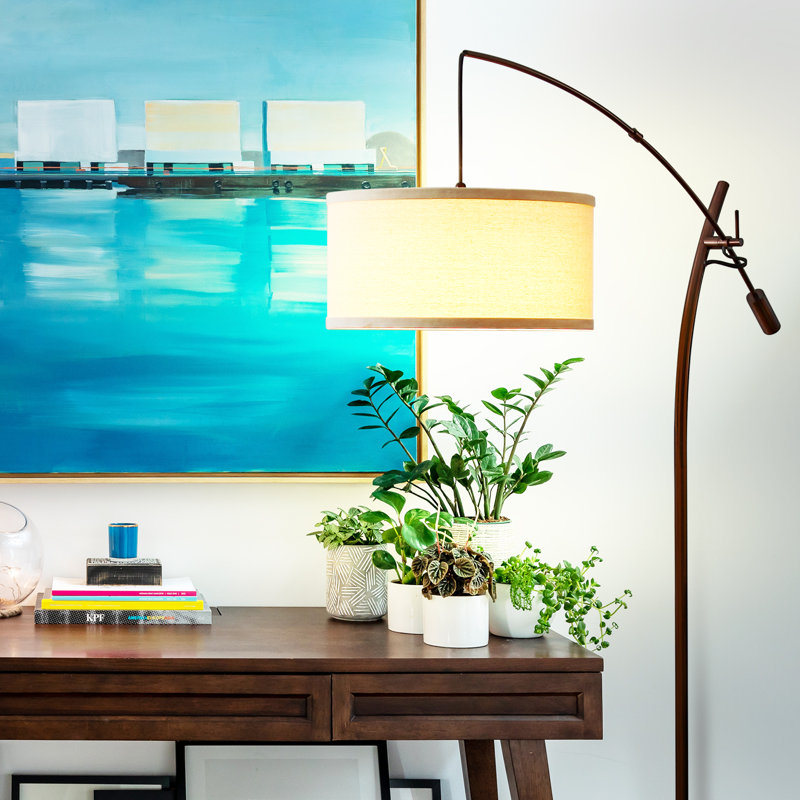 Grayson Bronze Adjustable Arc LED Floor Lamp