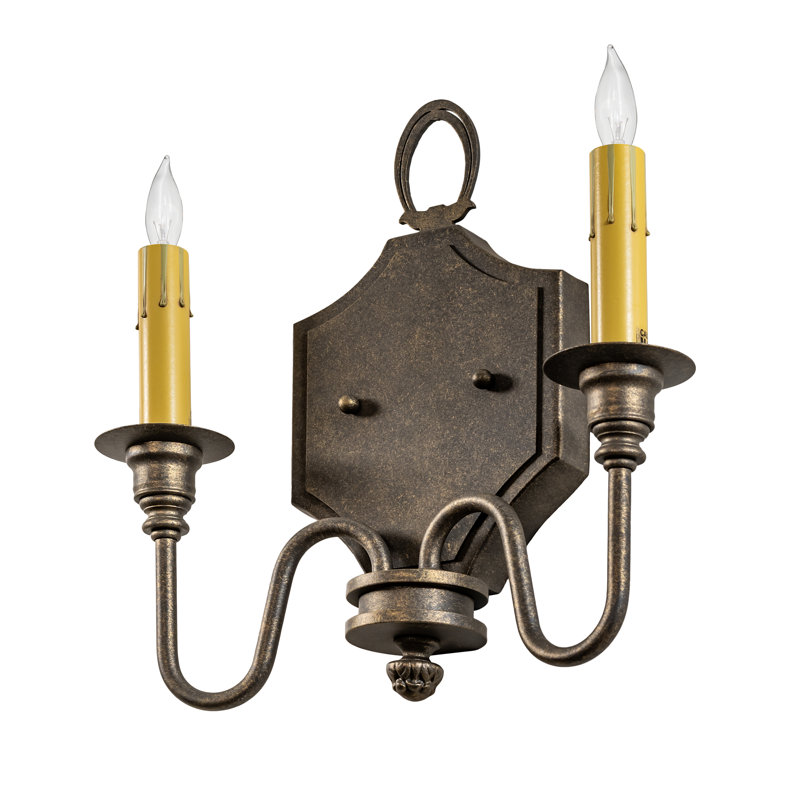 Paquita Black Steel Gothic-Inspired 2-Light Wall Sconce