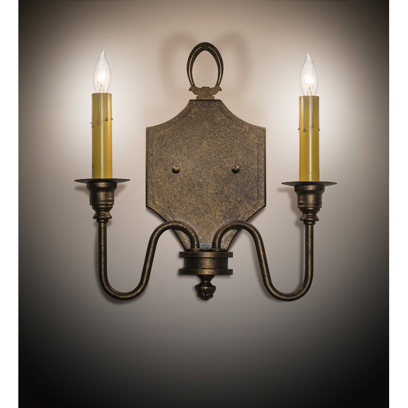 Paquita Black Steel Gothic-Inspired 2-Light Wall Sconce