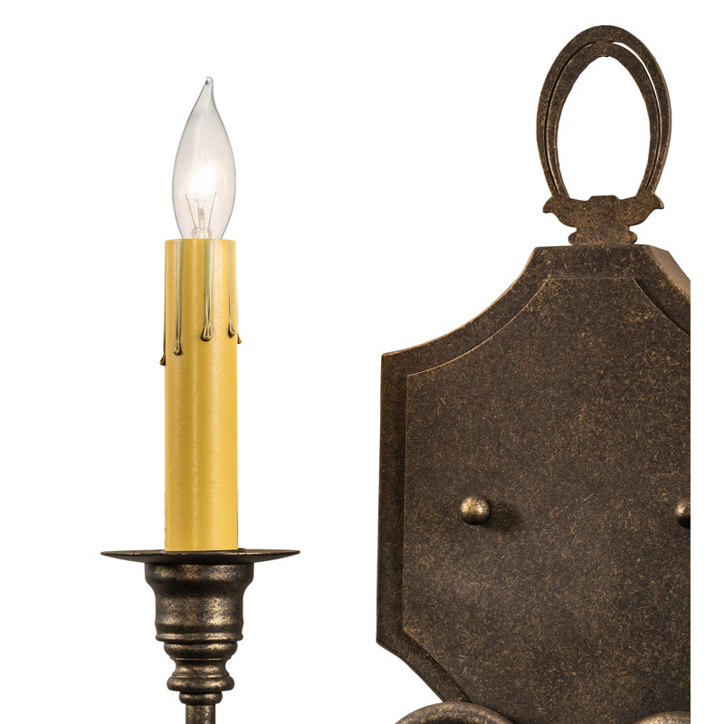 Paquita Black Steel Gothic-Inspired 2-Light Wall Sconce