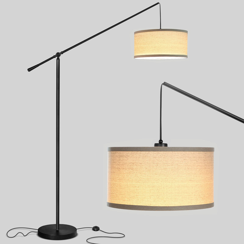 Hudson Kids' Adjustable Black Arc LED Floor Lamp, 70" Height