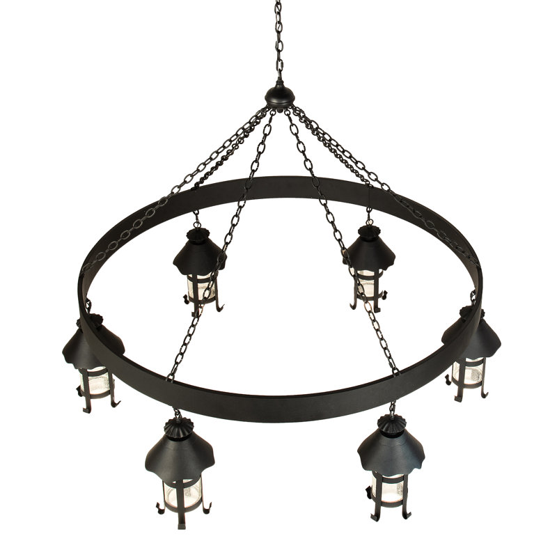 Storybook Cottage Black Crystal 6-Light Chandelier