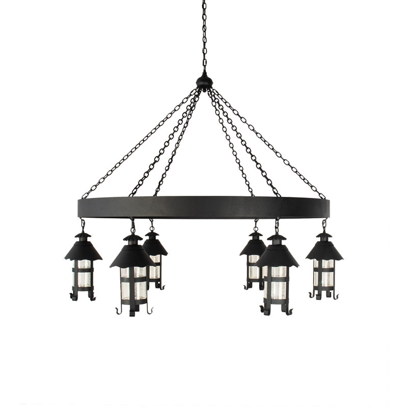 Storybook Cottage Black Crystal 6-Light Chandelier