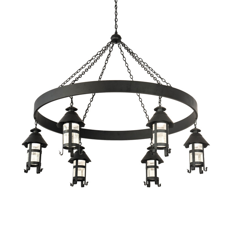 Storybook Cottage Black Crystal 6-Light Chandelier
