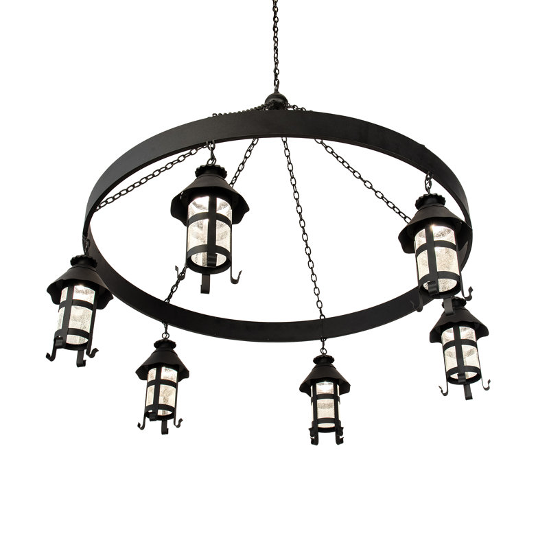 Storybook Cottage Black Crystal 6-Light Chandelier