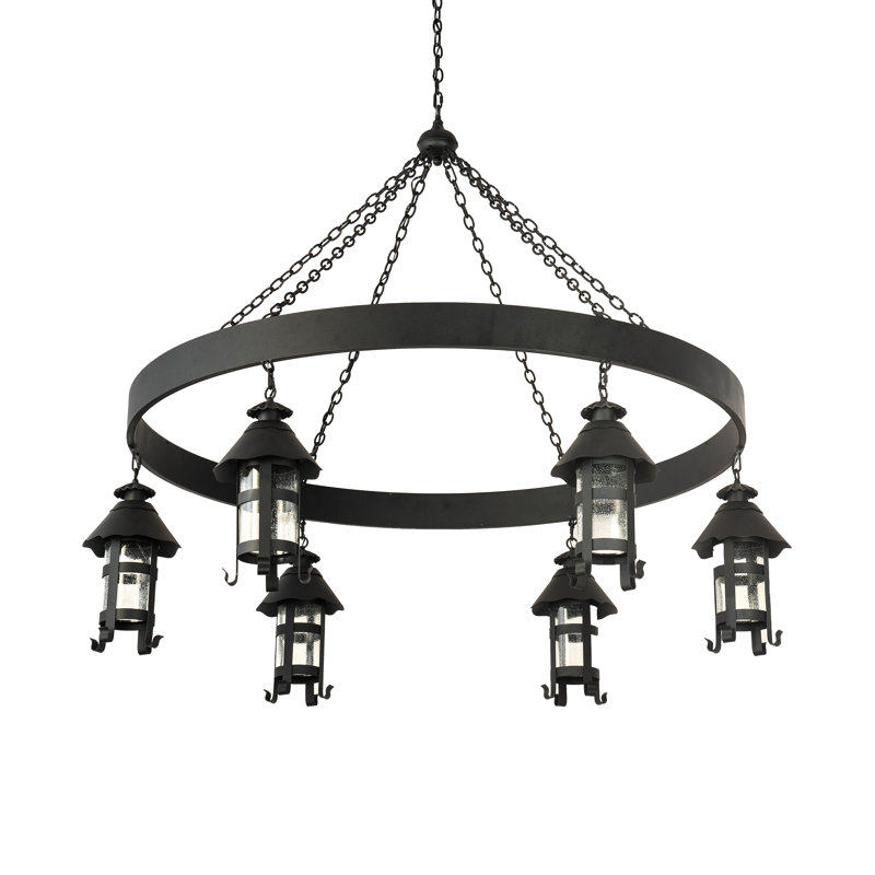Storybook Cottage Black Crystal 6-Light Chandelier