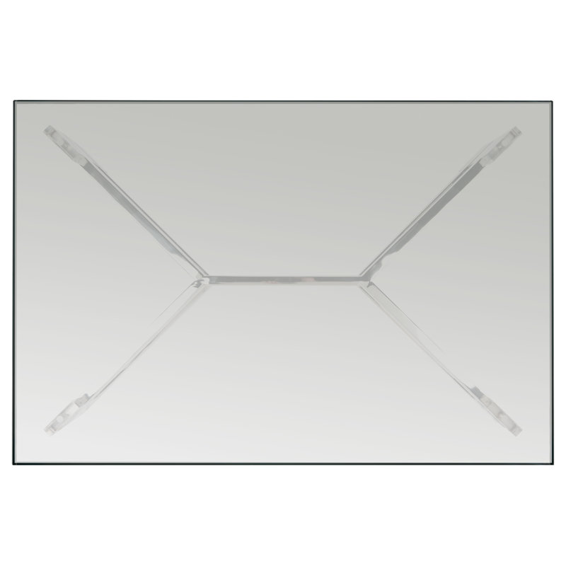 Eugene Silver Stainless Steel and Clear Acrylic Coffee Table with Glass Top