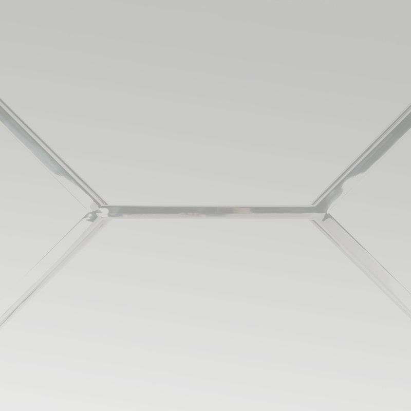 Eugene Silver Stainless Steel and Clear Acrylic Coffee Table with Glass Top
