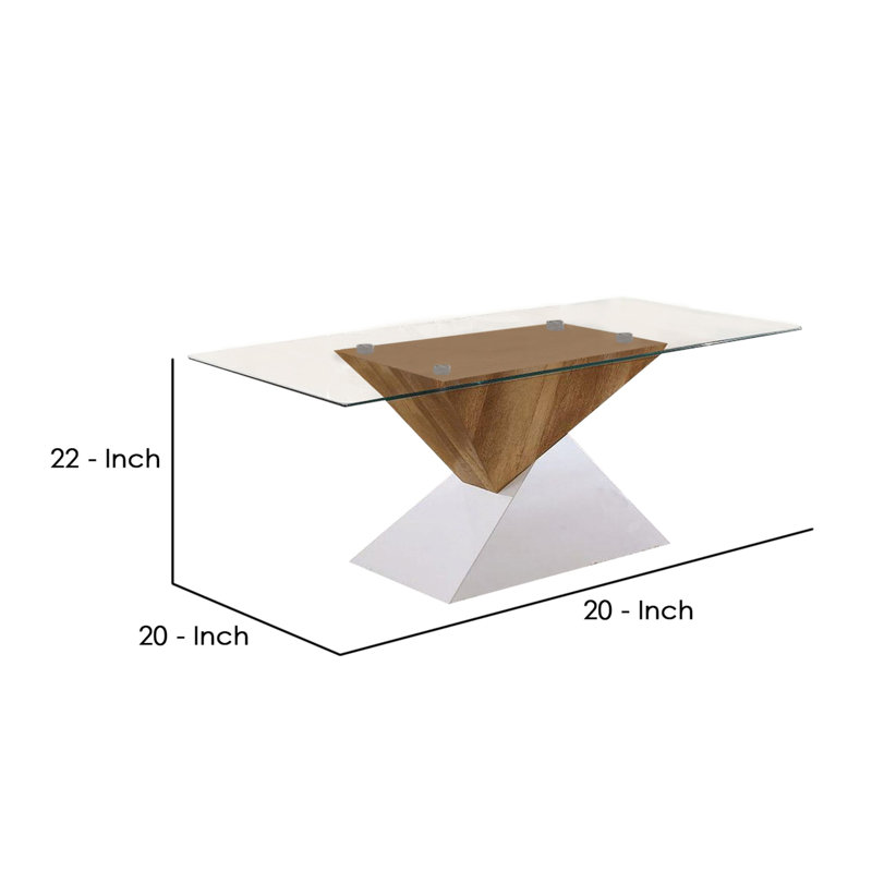 Contemporary Two-Tone Wooden Pedestal End Table, White and Brown