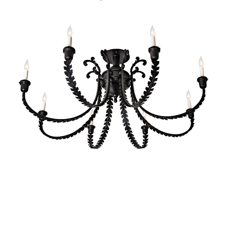 Columnae Black 8-Light Indoor/Outdoor LED Semi-Flush Mount
