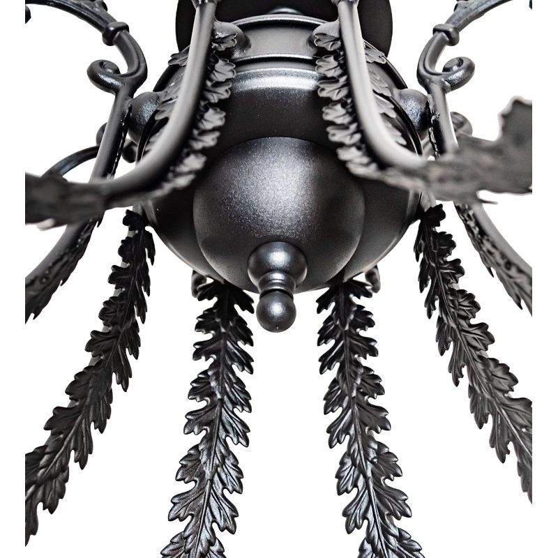 Columnae Black 8-Light Indoor/Outdoor LED Semi-Flush Mount