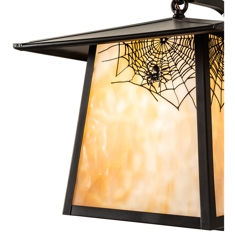 Antique Brown 13" Brass Wall Sconce with Beige Glass