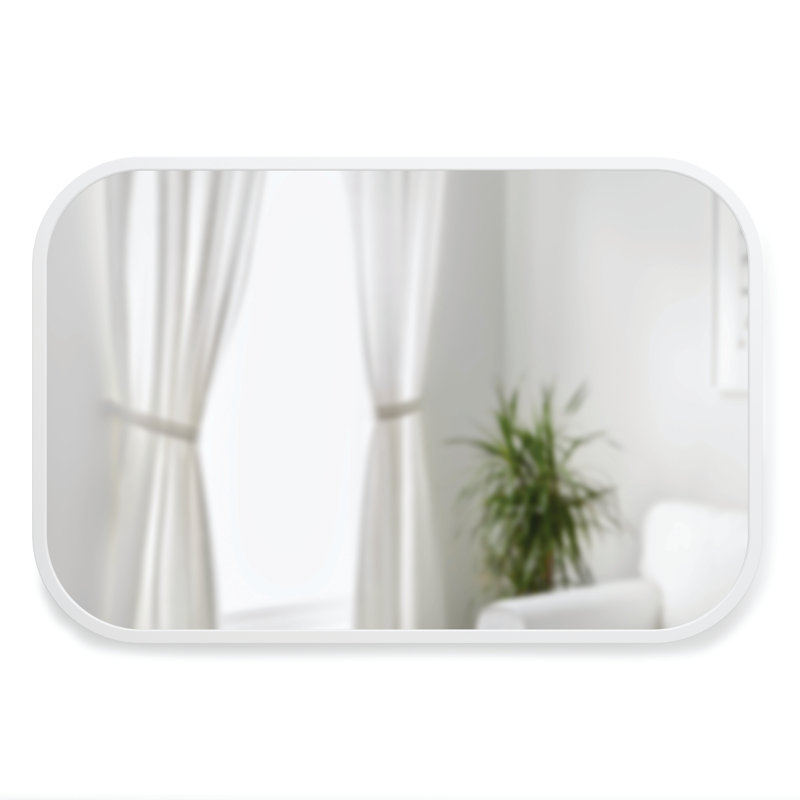 Modern Black Rubber Rim Full-Length Rectangular Mirror