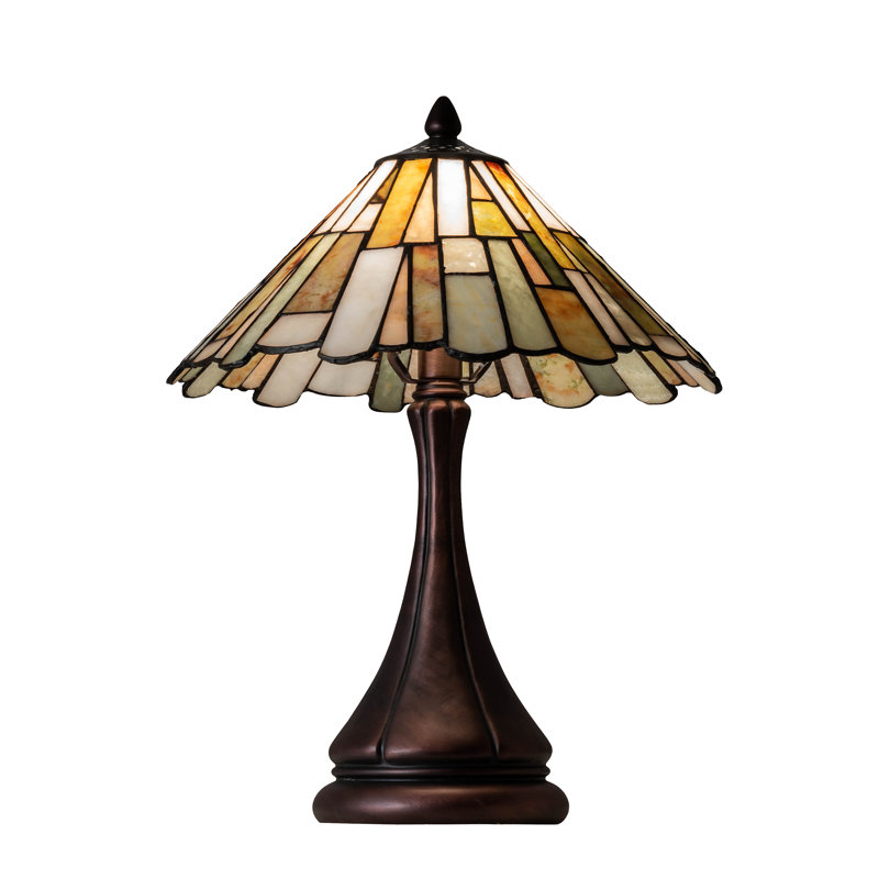 Jadestone Mosaic 17" Accent Lamp with Mahogany Bronze Finish