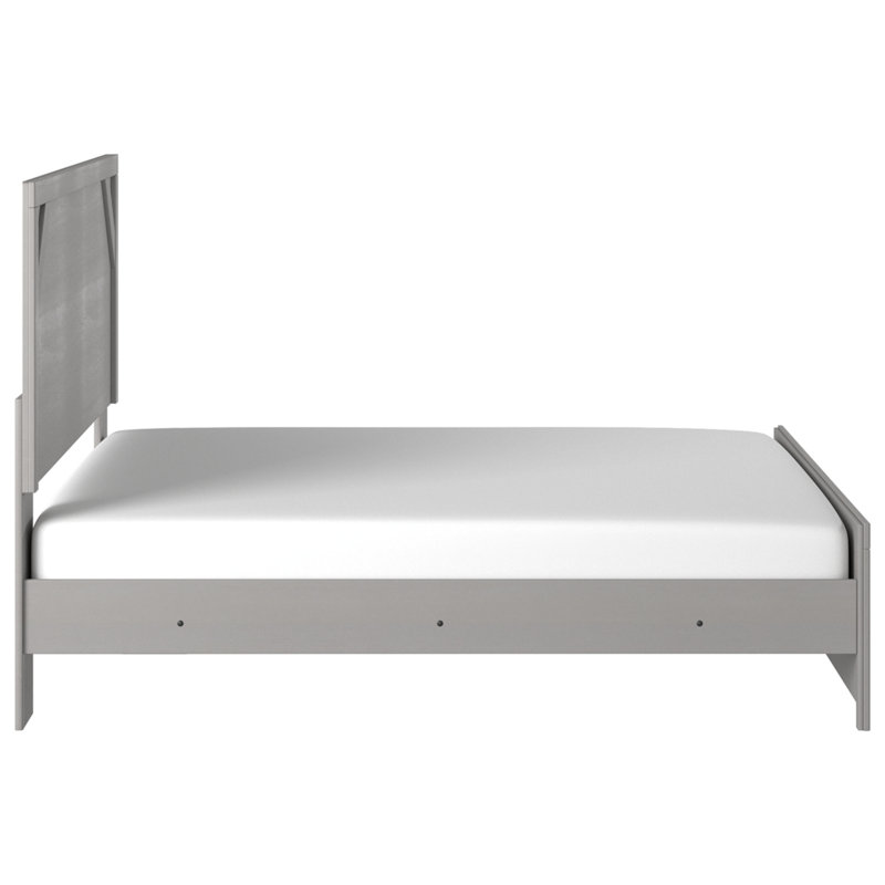 Cottonburg King Panel Bed with Light Gray Headboard