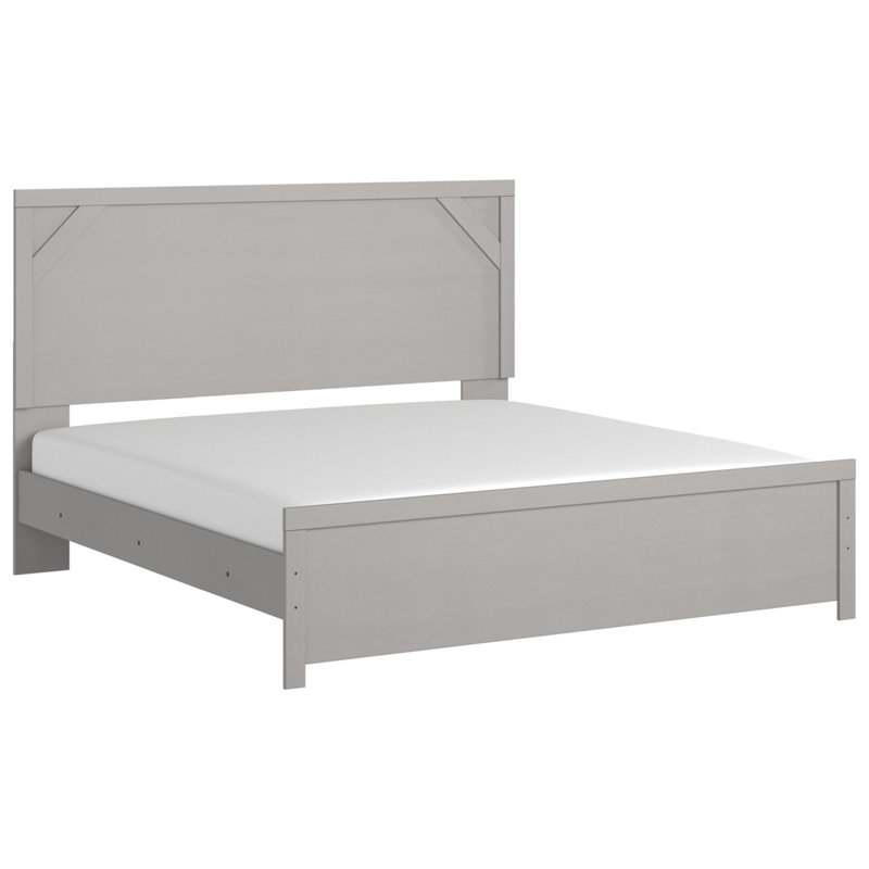 Cottonburg King Panel Bed with Light Gray Headboard