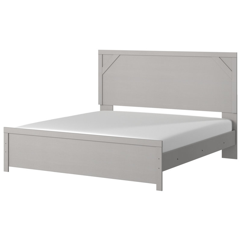 Cottonburg King Panel Bed with Light Gray Headboard