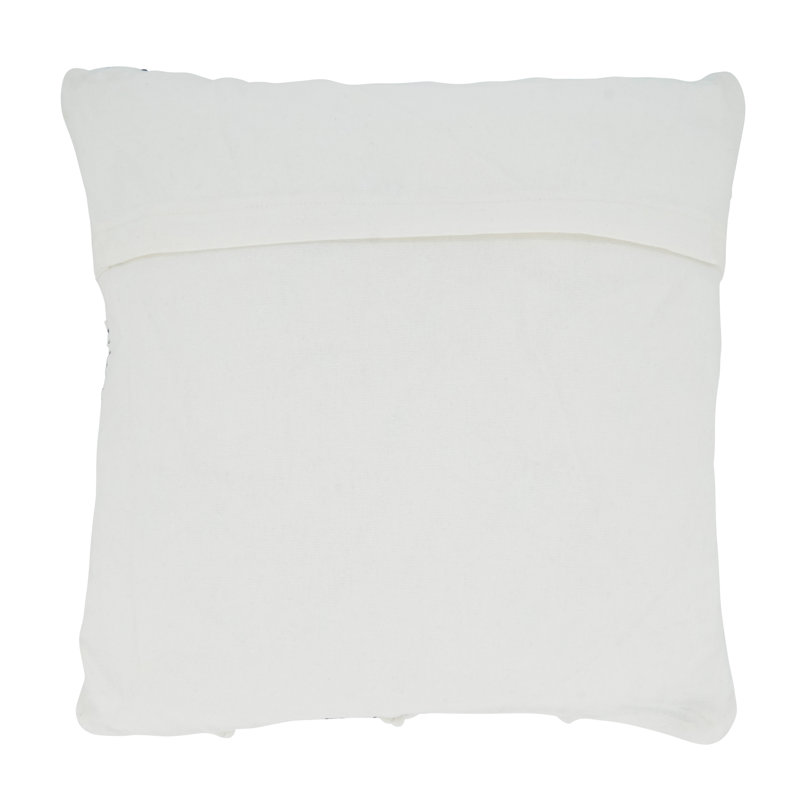 Cozy Coastal 23" Square Blue and Black Striped Cotton Throw Pillow