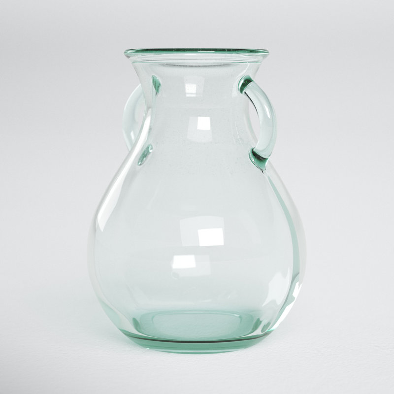Clear Recycled Glass Amphora Table Vase with Handles