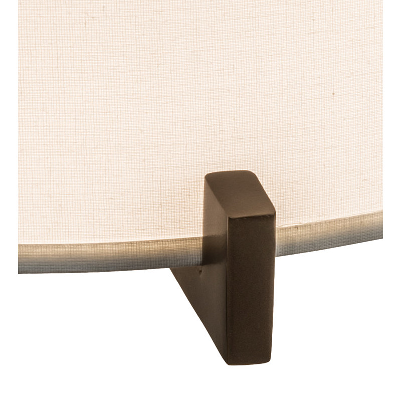 Zurich 17'' White and Brown Drum Flush Mount Light
