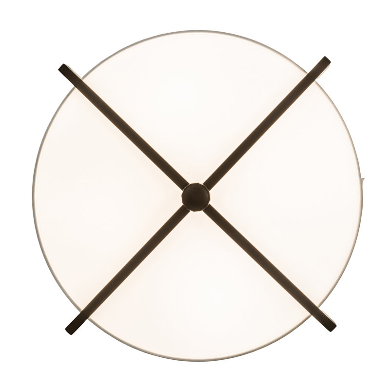 Zurich 17'' White and Brown Drum Flush Mount Light