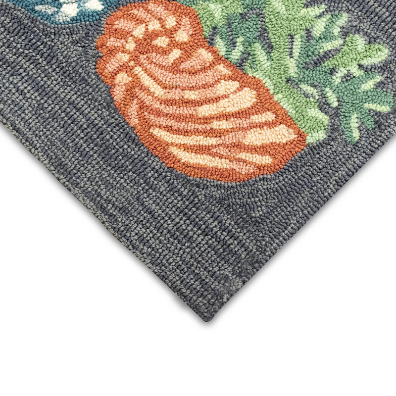 Handmade Tufted Rectangular Easy-Care Synthetic Blue Rug
