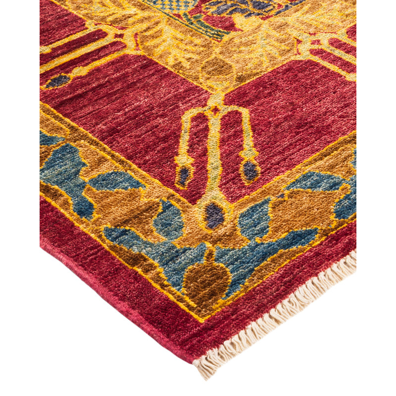 Hand-Knotted Multicolor Wool Floral Motif Area Rug, 8' x 10'