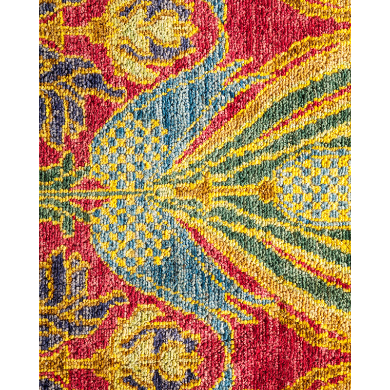 Hand-Knotted Multicolor Wool Floral Motif Area Rug, 8' x 10'