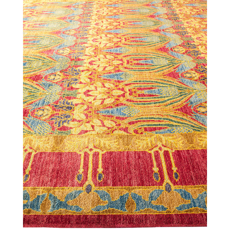 Hand-Knotted Multicolor Wool Floral Motif Area Rug, 8' x 10'