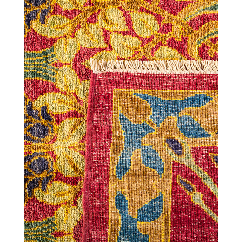 Hand-Knotted Multicolor Wool Floral Motif Area Rug, 8' x 10'