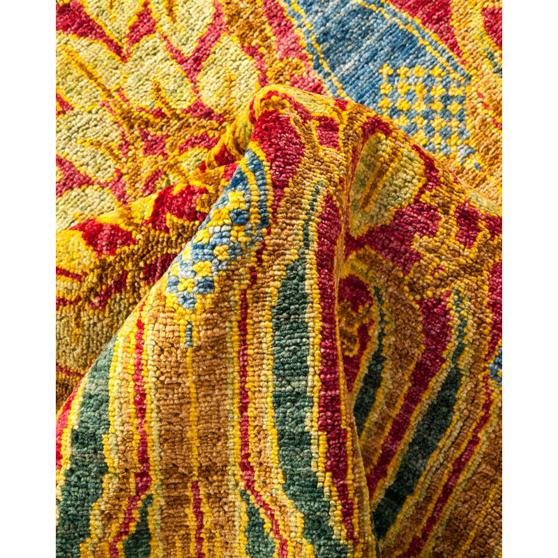Hand-Knotted Multicolor Wool Floral Motif Area Rug, 8' x 10'