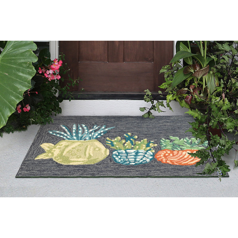 Handmade Tufted Rectangular Easy-Care Synthetic Blue Rug