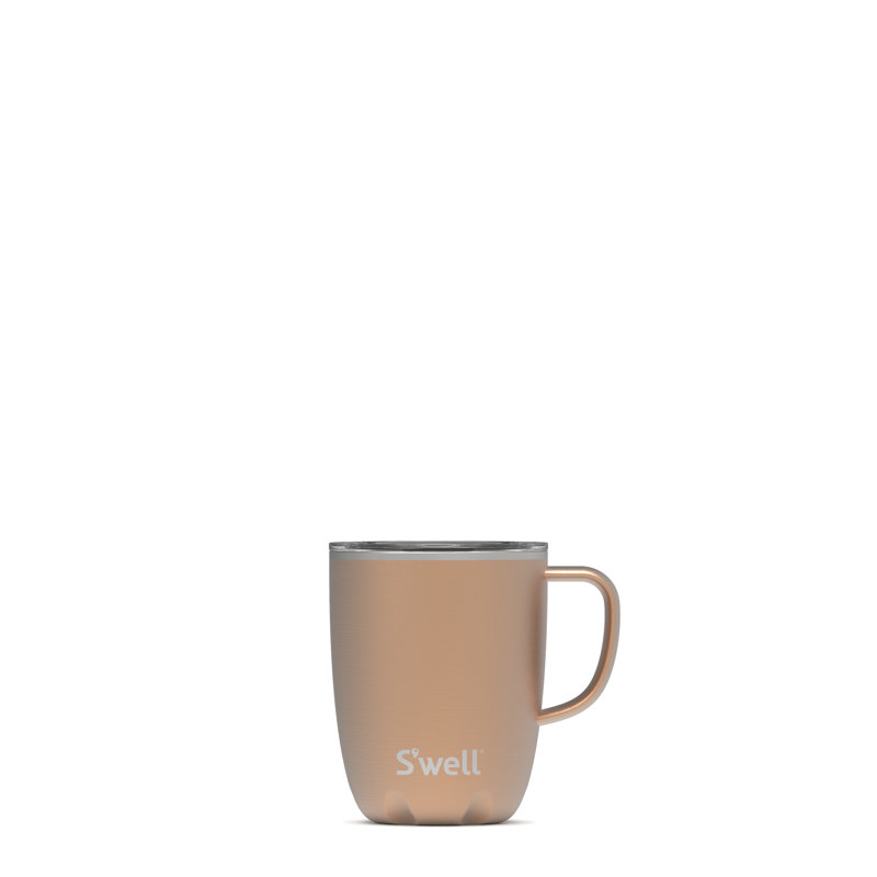 Onyx Black Stainless Steel 12oz Travel Mug with Handle