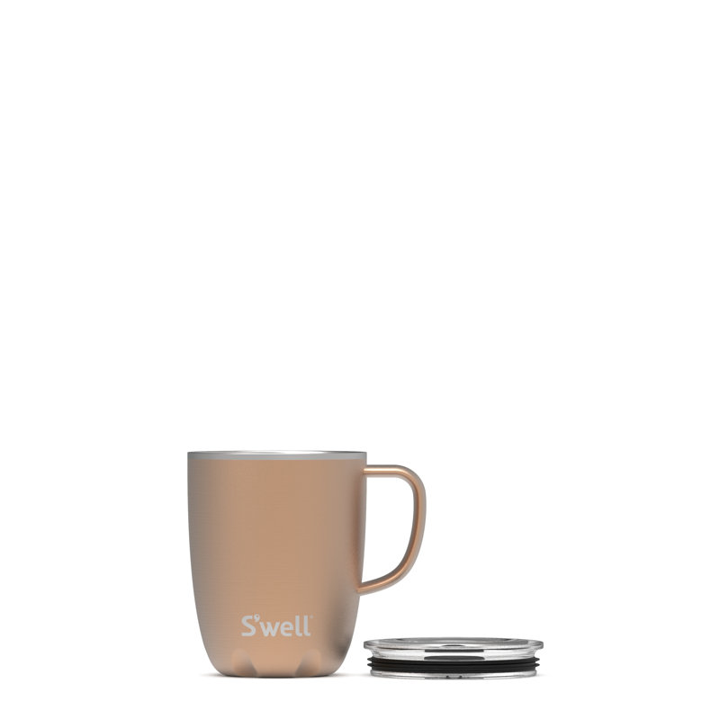 Onyx Black Stainless Steel 12oz Travel Mug with Handle