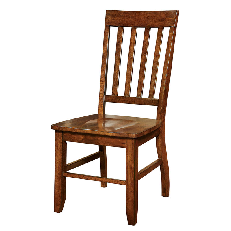 Dark Oak Slat Back Transitional Side Chair