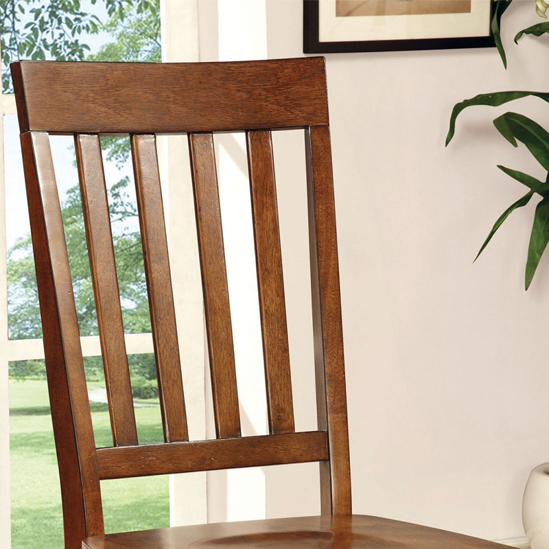 Dark Oak Slat Back Transitional Side Chair