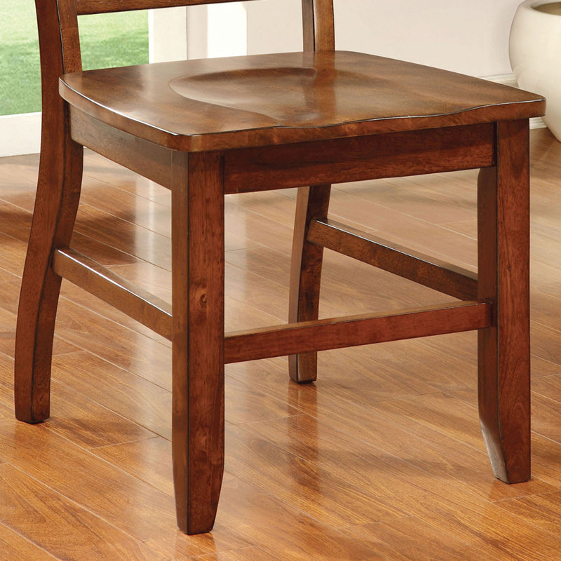 Dark Oak Slat Back Transitional Side Chair