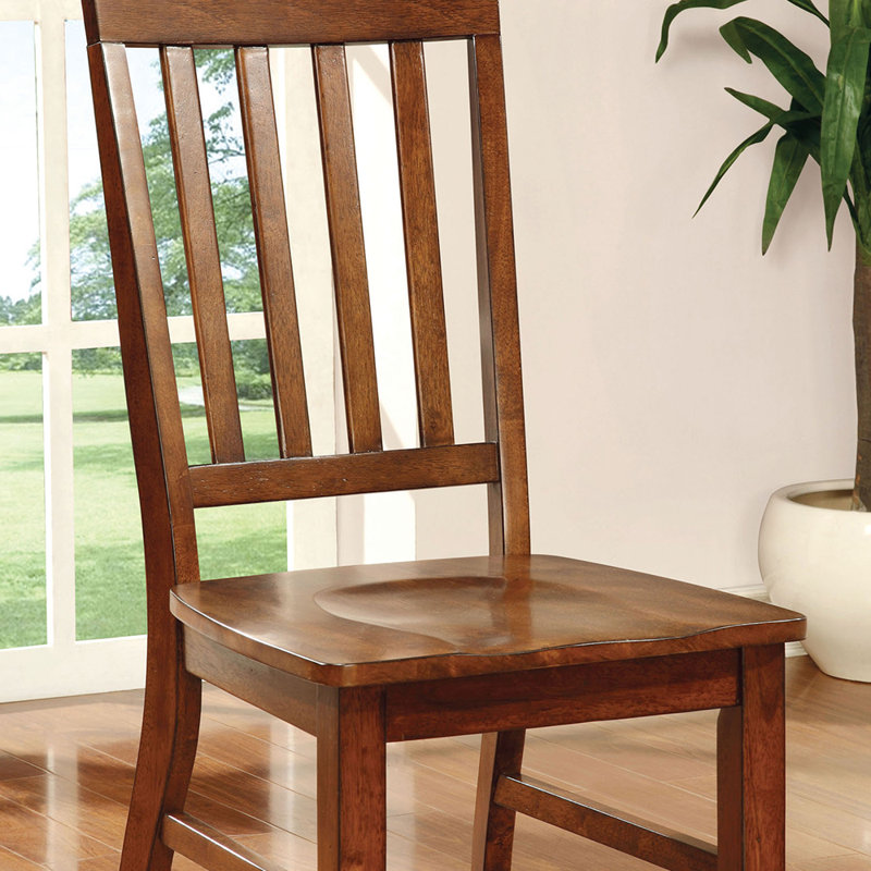 Dark Oak Slat Back Transitional Side Chair