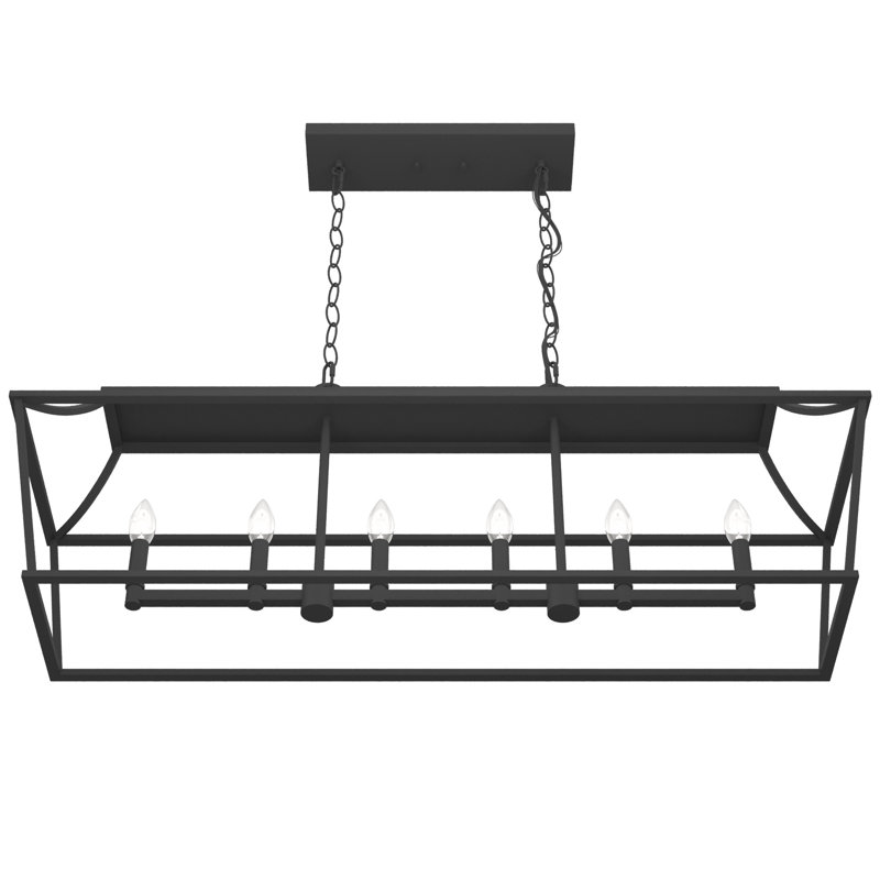 Laurel Ridge Natural Black Iron 6-Light Candle Chandelier