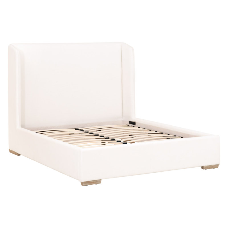 Peyton-Pearl Transitional Wingback California King Bed with Oak Frame