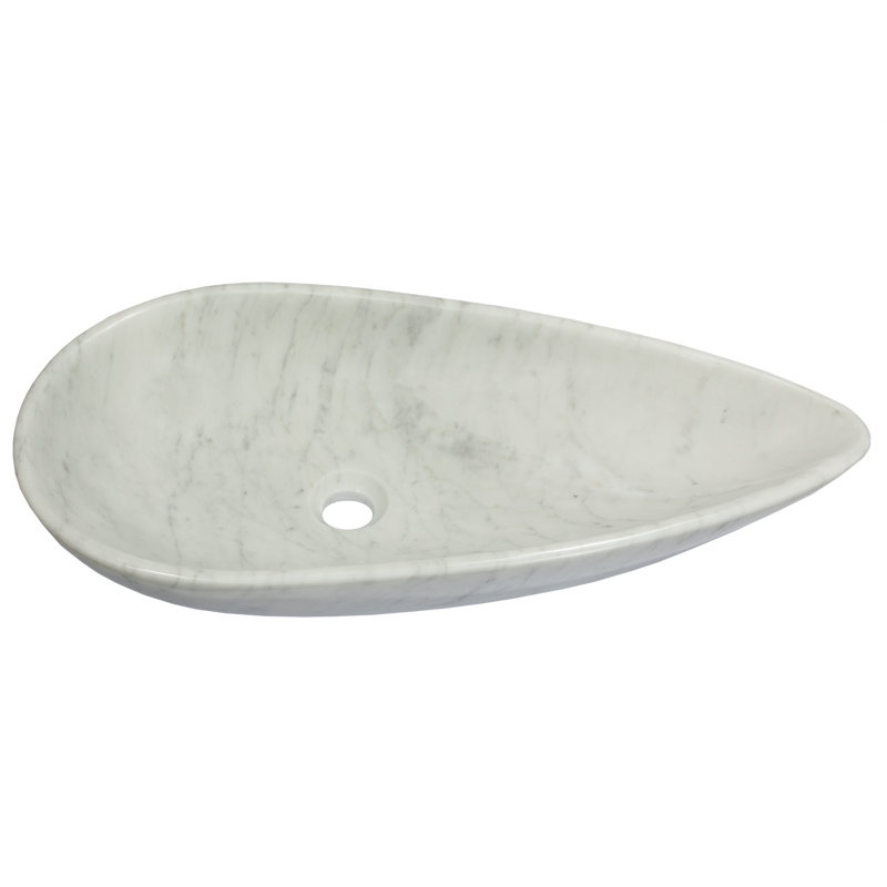 Carrara White Marble 25'' Pod Shaped Vessel Sink