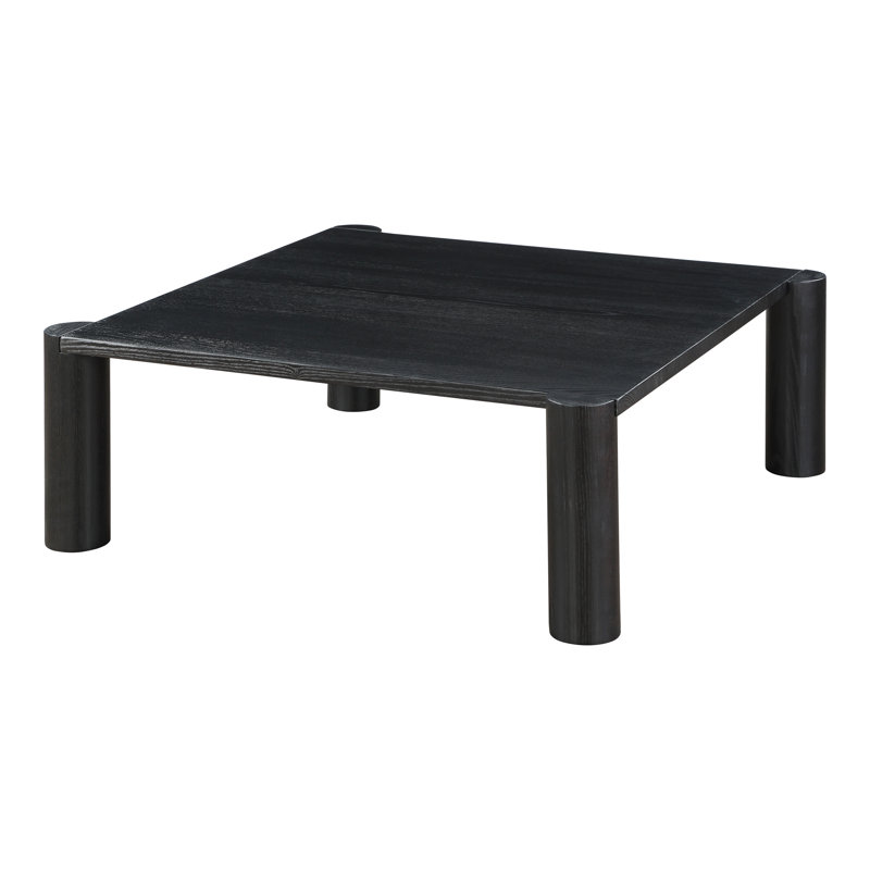 Post 36'' Black Oak Solid Wood Low-Profile Coffee Table